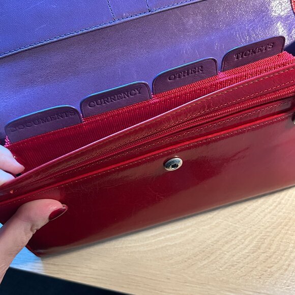 Ladies Gorgeous Red Leather ABAS Travel-folio passport wallet - Picture 5 of 9